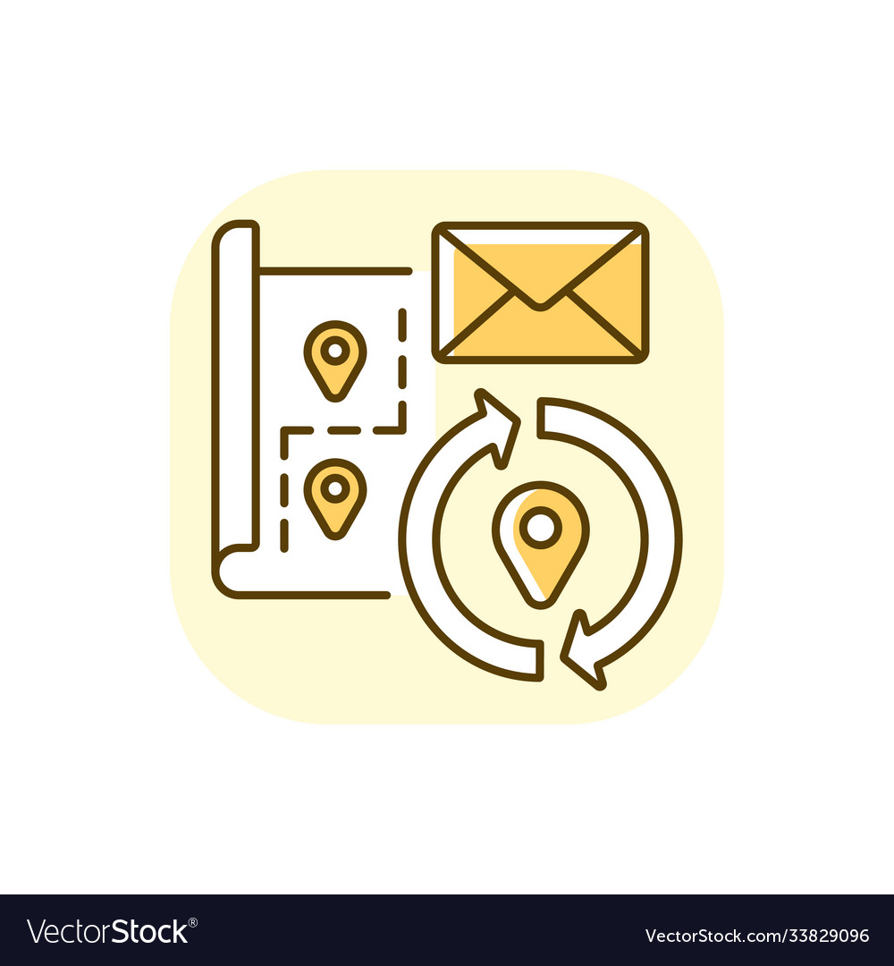 Change address yellow rgb color icon Royalty Free Vector