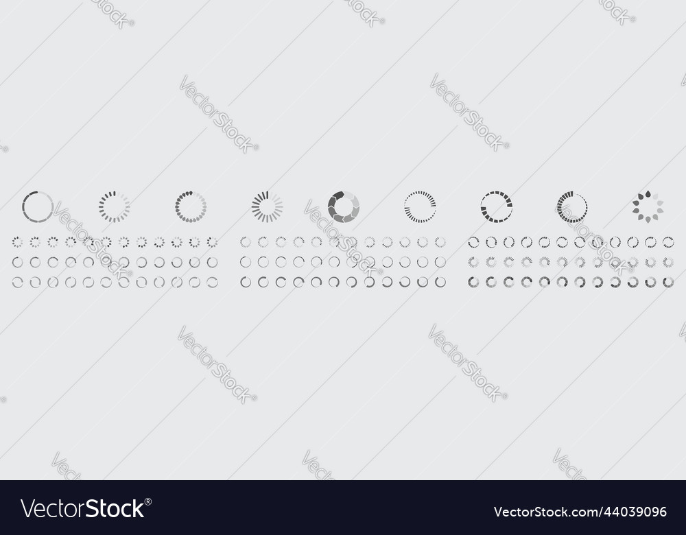 Circular loading buffering icons vector image Circular loading buffering icons