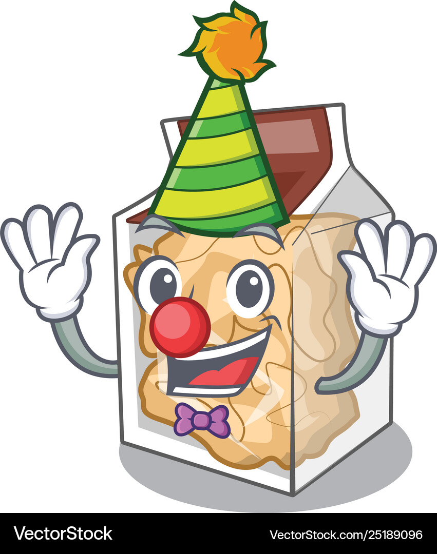 Clown pork rinds in character plastic Royalty Free Vector