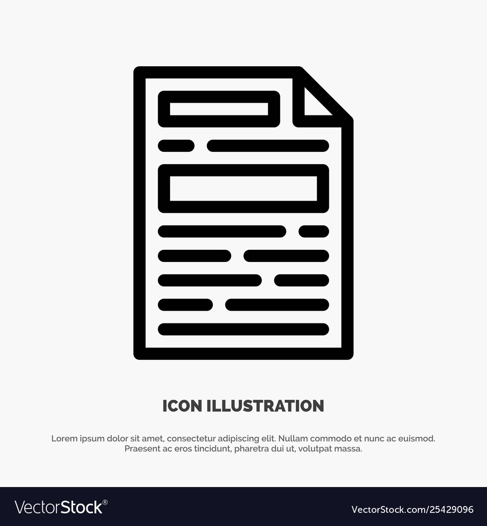 File document design line icon vector image File document design line icon