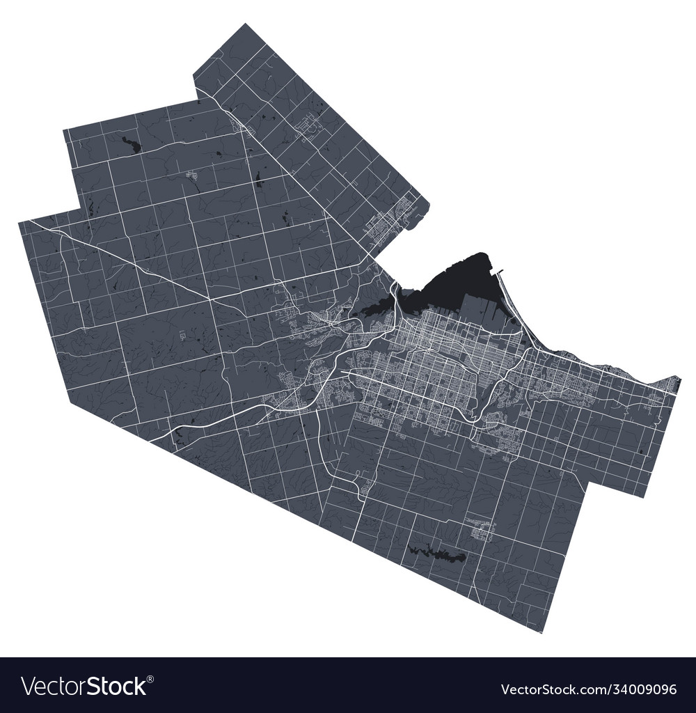 Hamilton map detailed city poster vector image Hamilton map detailed city poster