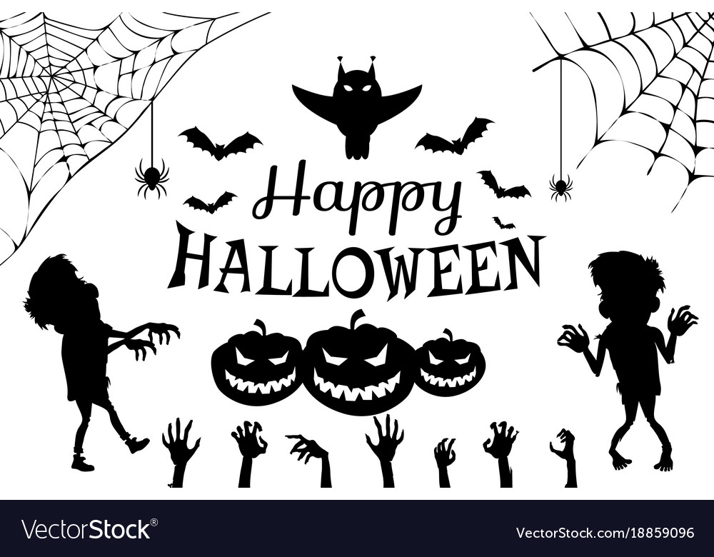 Happy halloween with title Royalty Free Vector Image