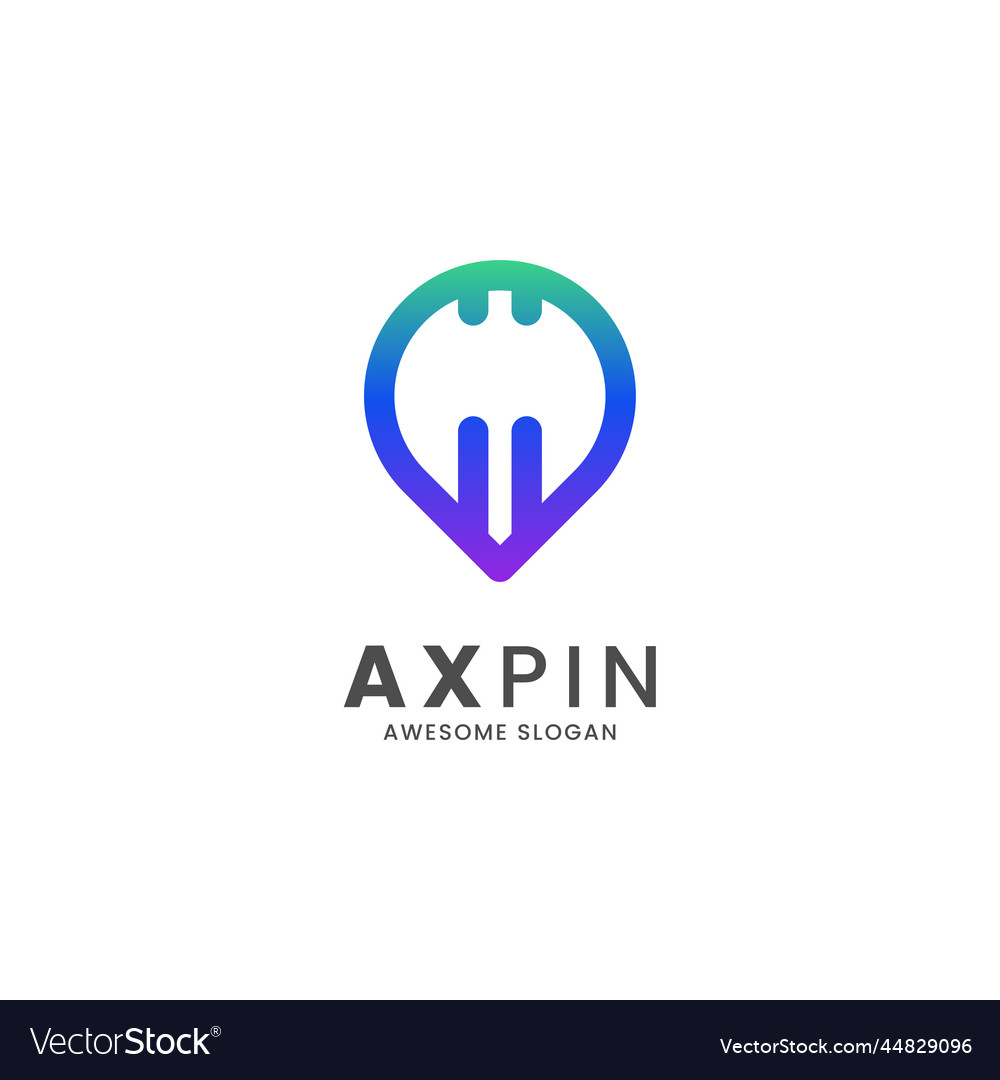 Logo ax pin gradient line art style