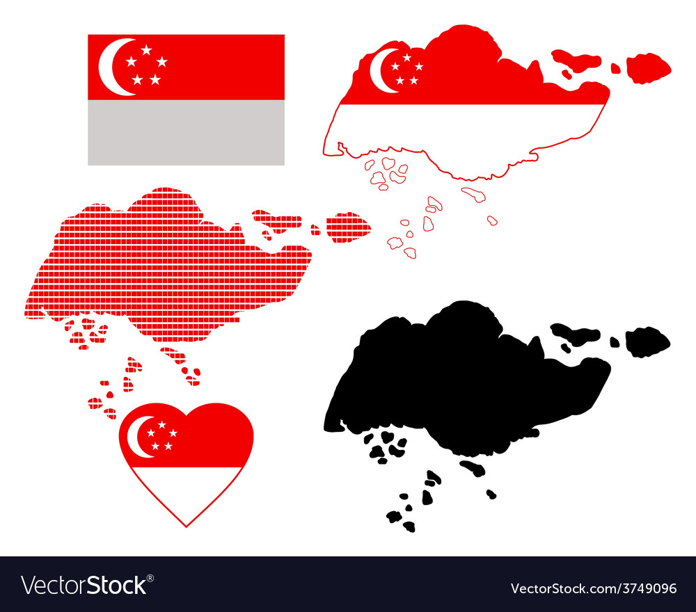 Map of singapore Royalty Free Vector Image - VectorStock