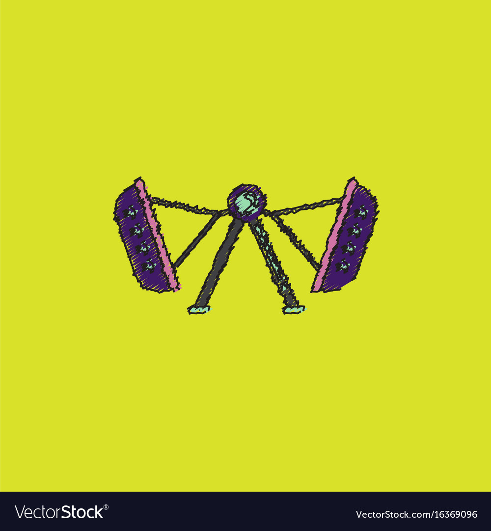Merry-go-round icon in hatching style