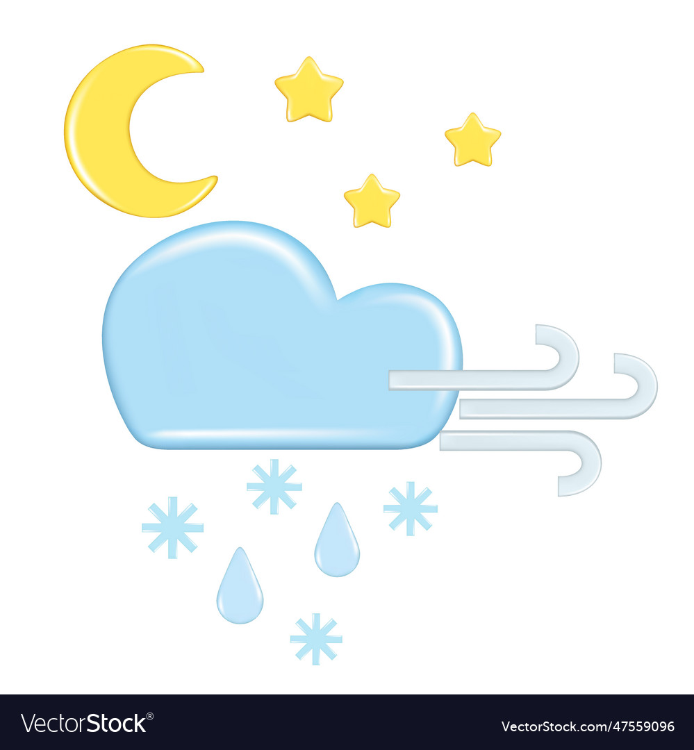 Realistic 3d design of weather forecast elements