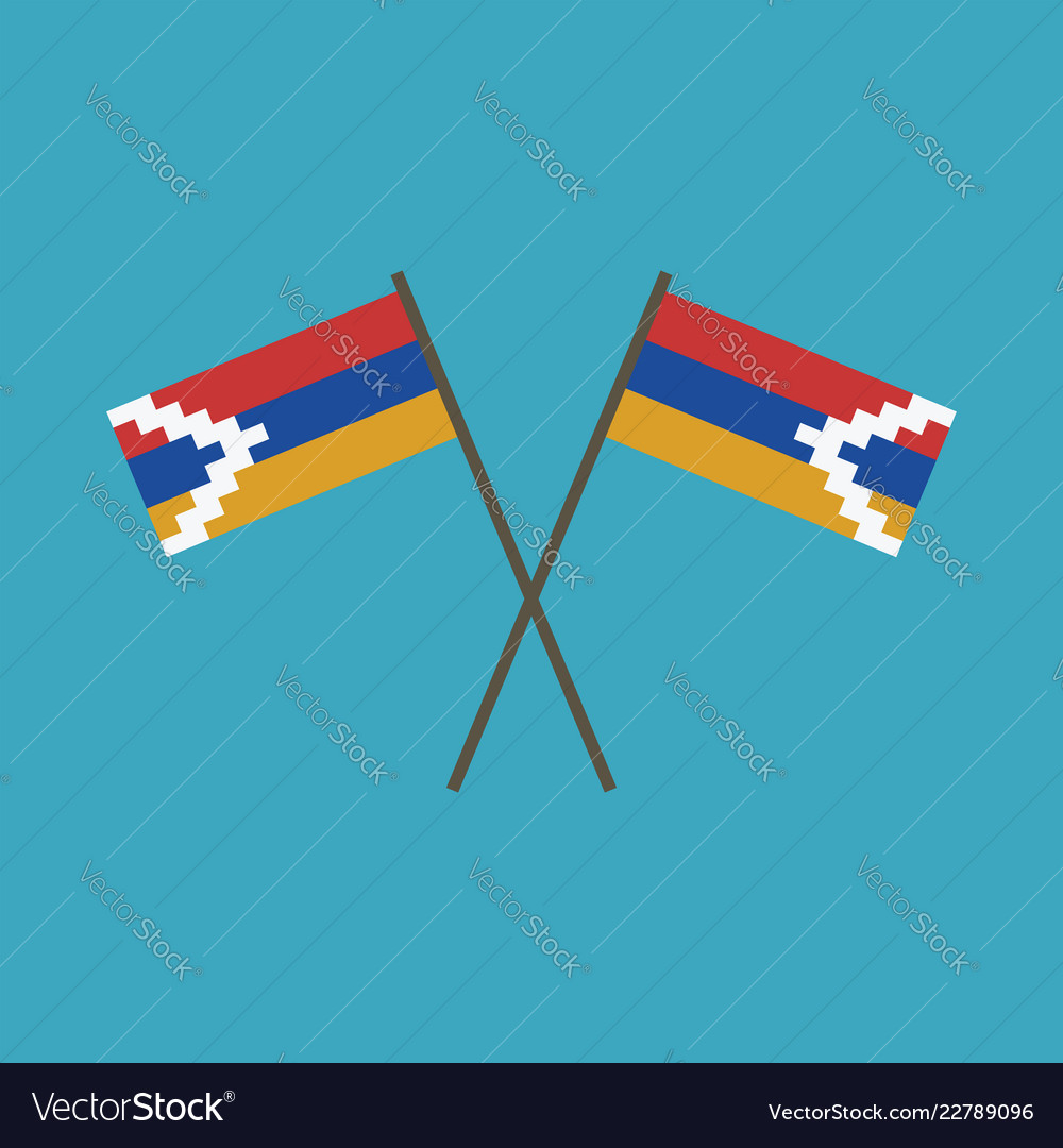 Republic of artsakh flag icon in flat design vector image Republic of artsakh flag icon in flat design