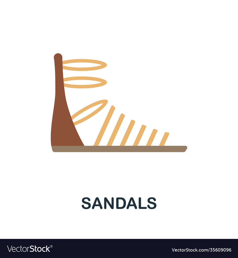 Sandals flat icon color simple element from