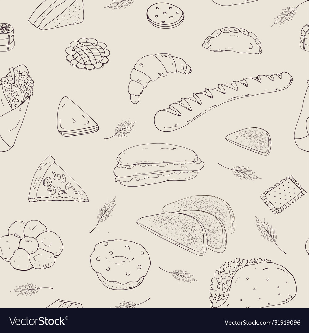 Seamless background their baking objects