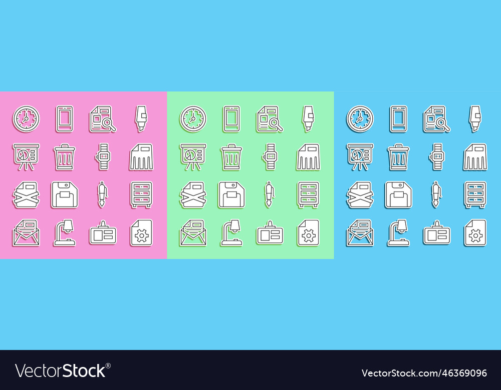 Set line document settings archive papers drawer Vector Image Set line document settings archive papers drawer