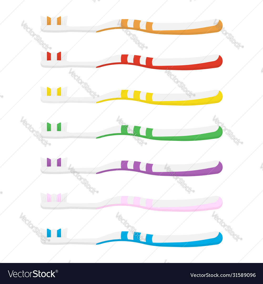 Set toothbrush isolated on white background