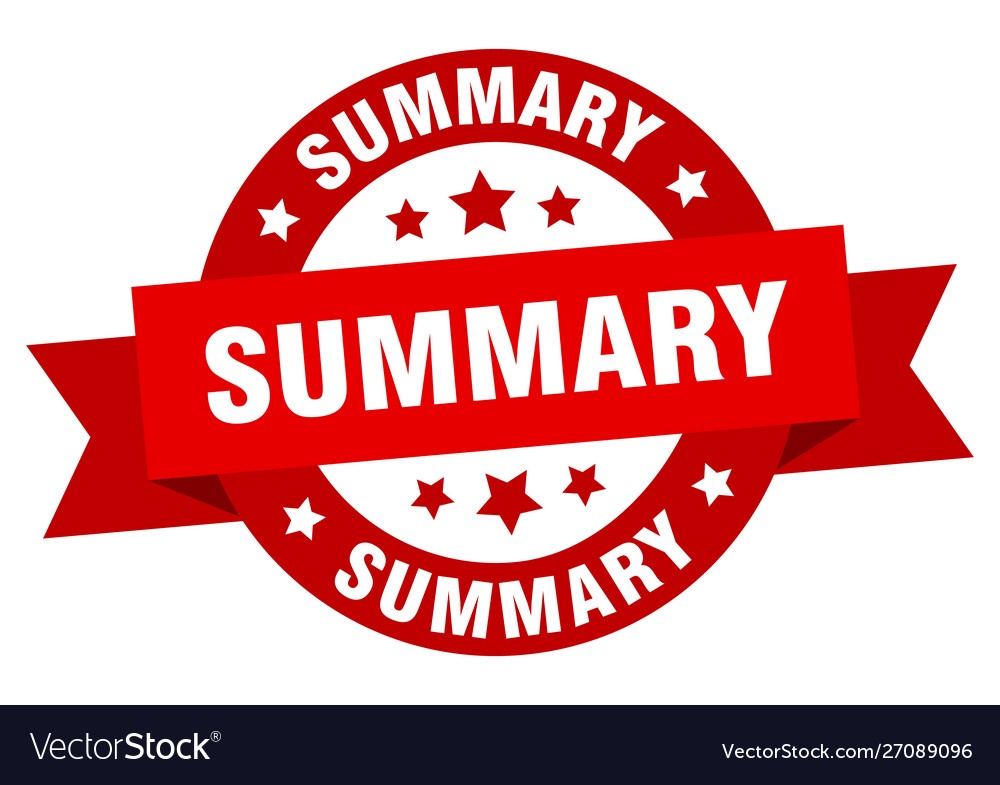 Summary ribbon round red sign Royalty Free Vector Image