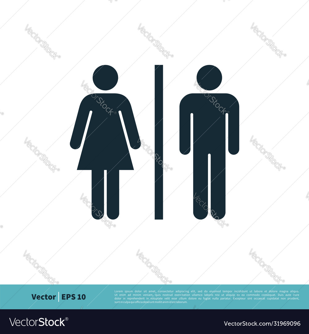 Toilet Icon Set - Washroom Symbol