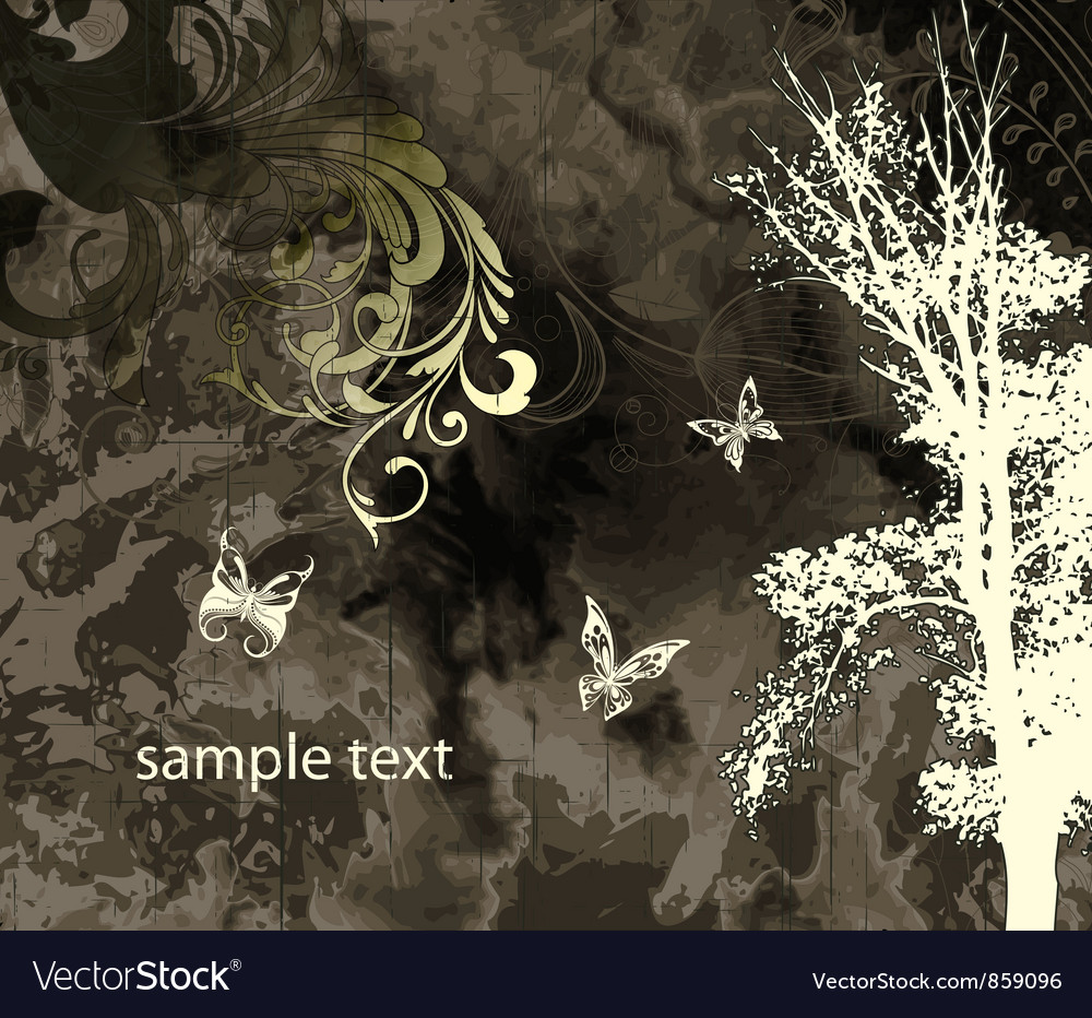 Tree on grunge background