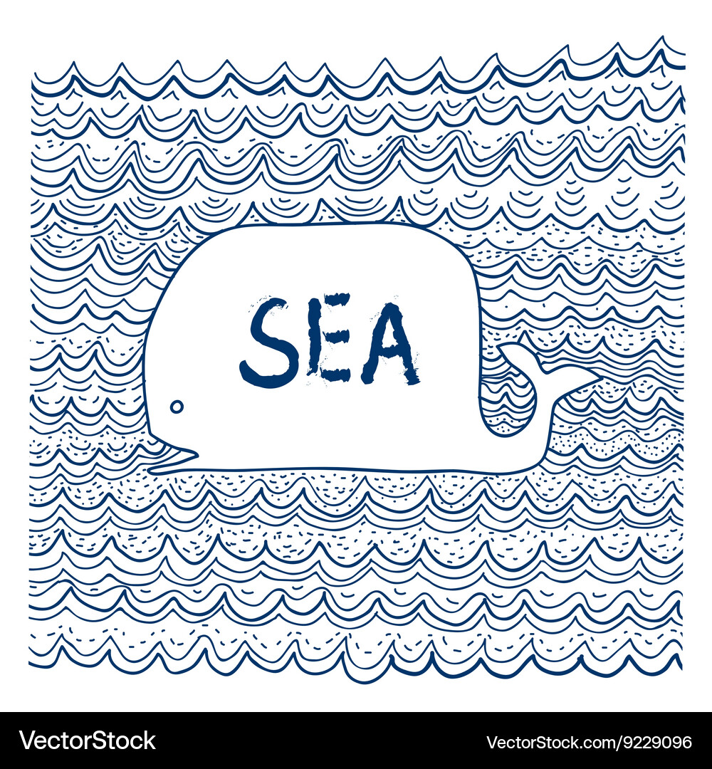 Whale background with frame - template Royalty Free Vector