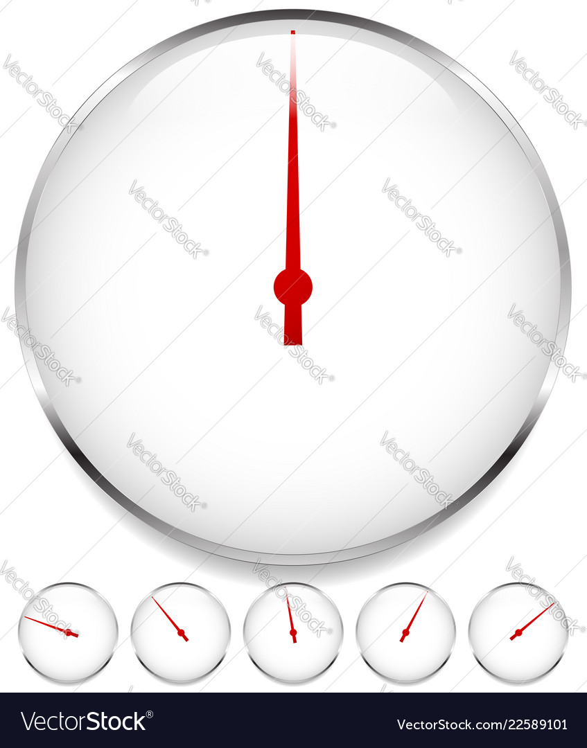 Blank dial gauge elements in sequence with red