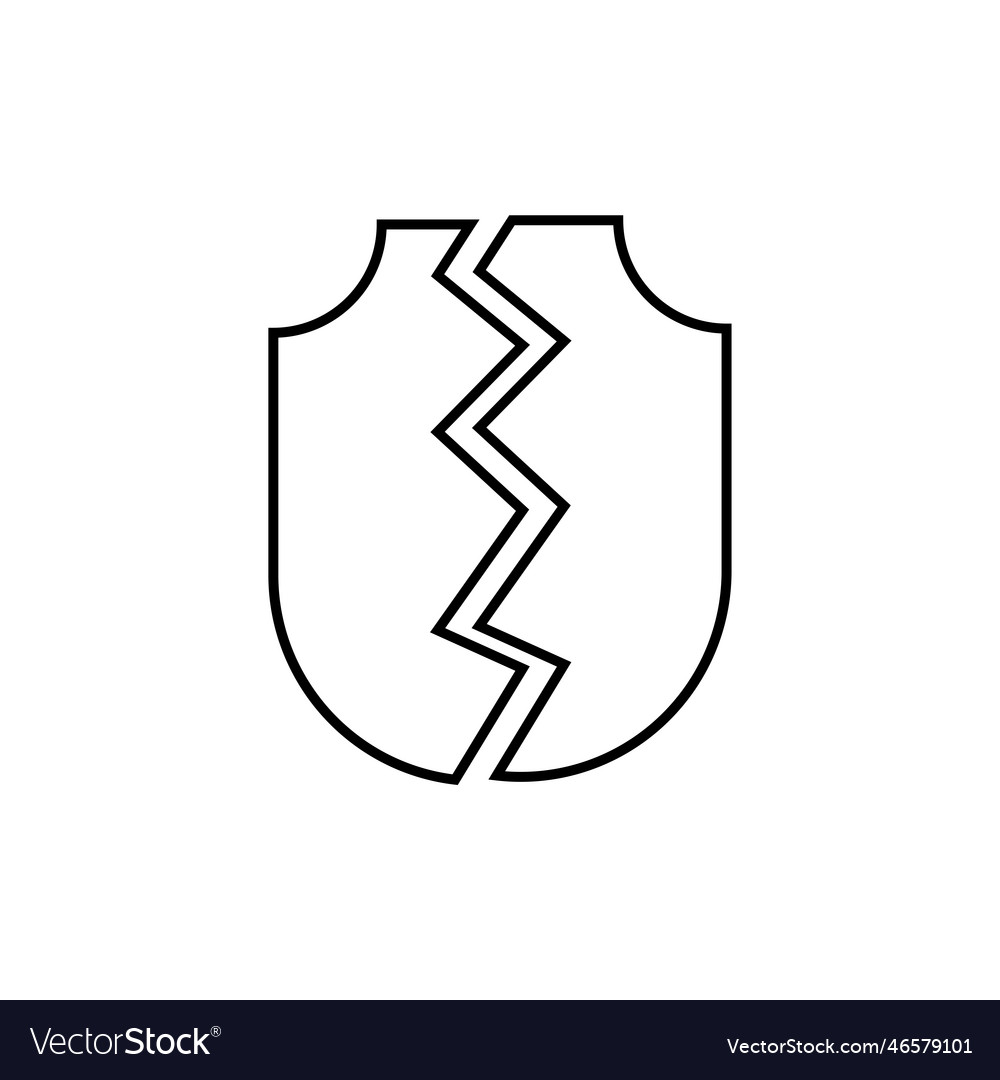 Broken Shield Icon Royalty Free Vector Image Vectorstock 5375