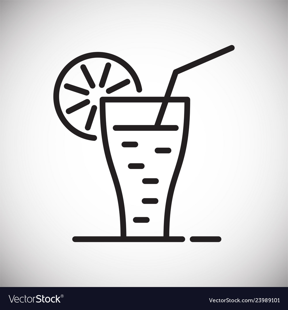 Cocktail line icon on white background for graphic