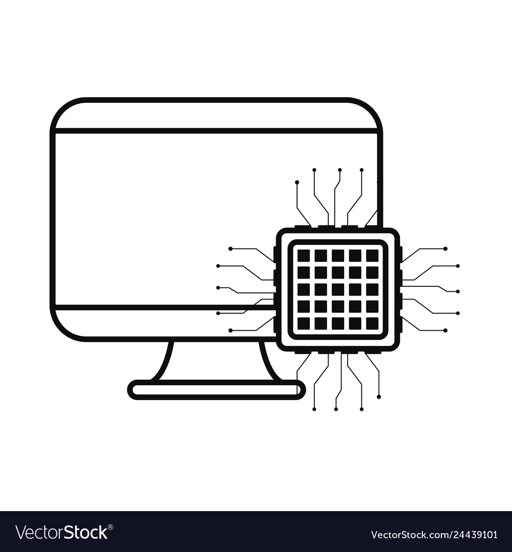 Computer motherboard circuit white background