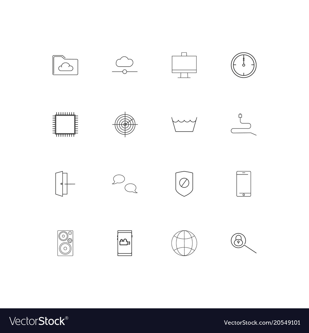 Devices simple linear icons set outlined