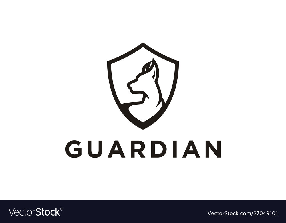 Dog Shield Logo Guard Template Royalty Free Vector Image