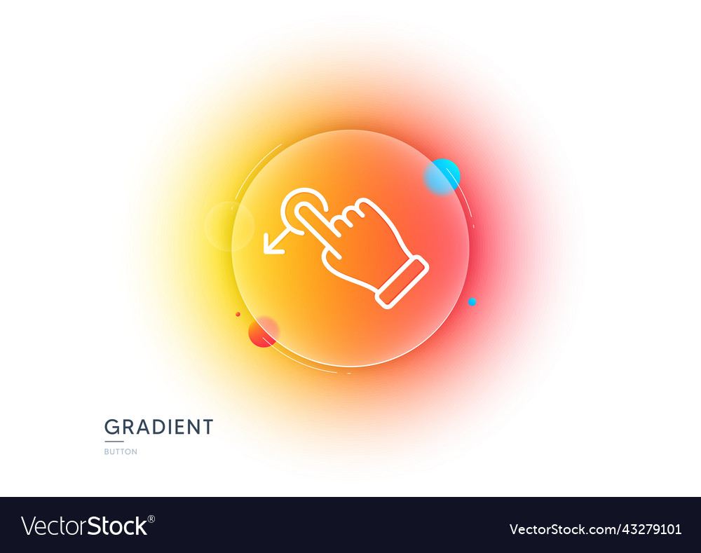 Drag drop gesture line icon slide arrow sign vector image Drag drop gesture line icon slide arrow sign