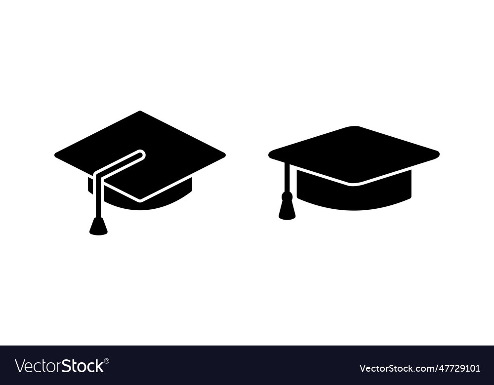 Education icon graduation cap icon Royalty Free Vector Image