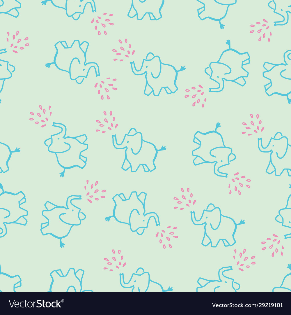 Elephants seamless repeat pattern design vector image Elephants seamless repeat pattern design