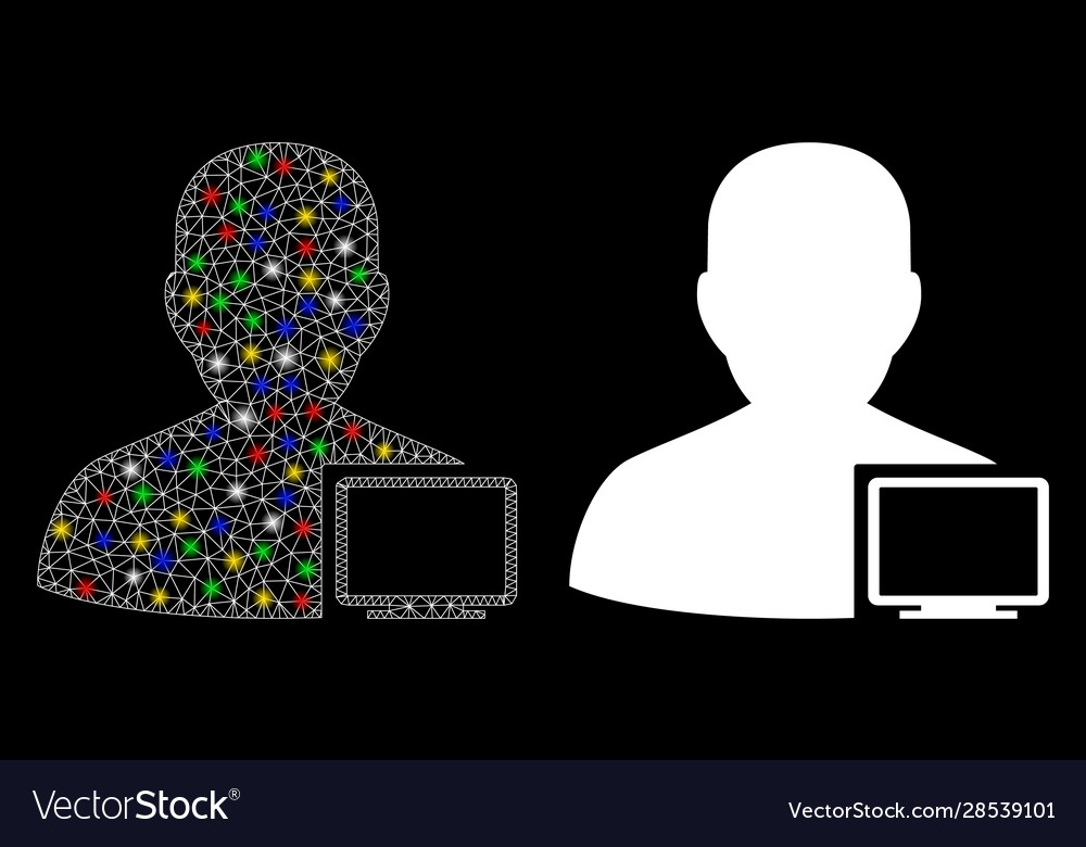 Flare mesh 2d computer administrator icon vector image Flare mesh 2d computer administrator icon