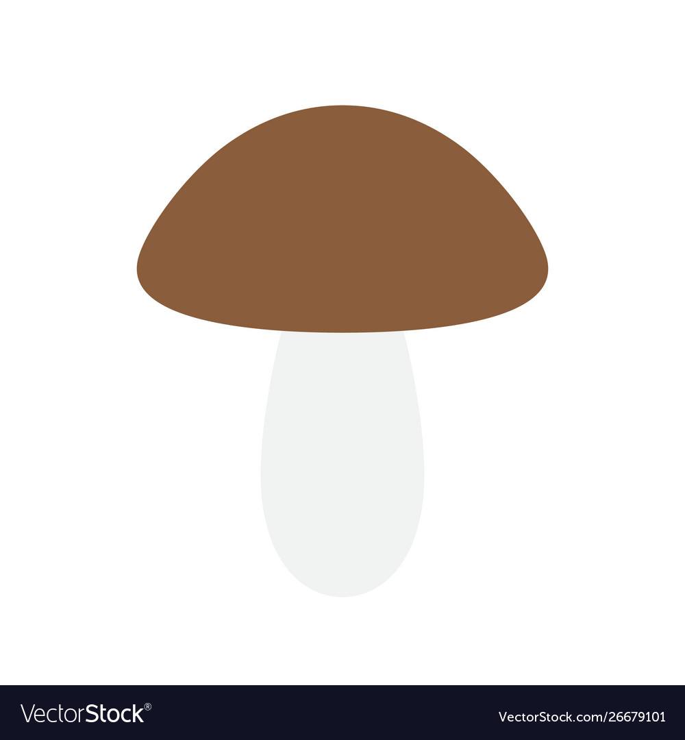 Flat cartoon mushroom