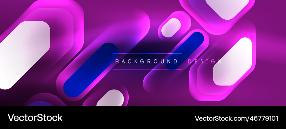 Glowing neon geometric elements abstract Vector Image