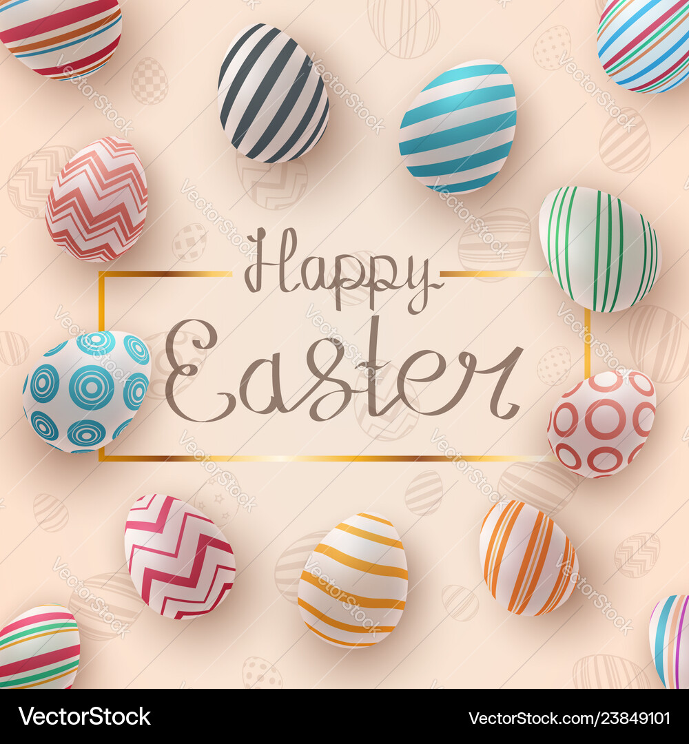 Happy easter realistic egg template Royalty Free Vector