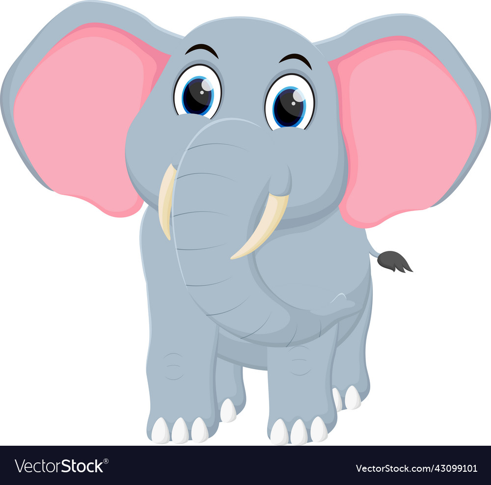 Happy elephant cartoon isolated on white Vector Image