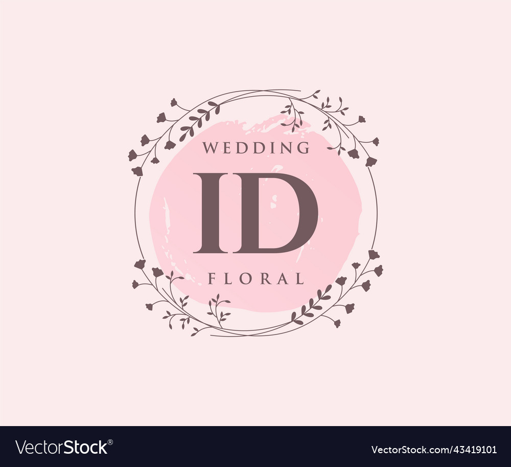 Id initials letter wedding monogram logos