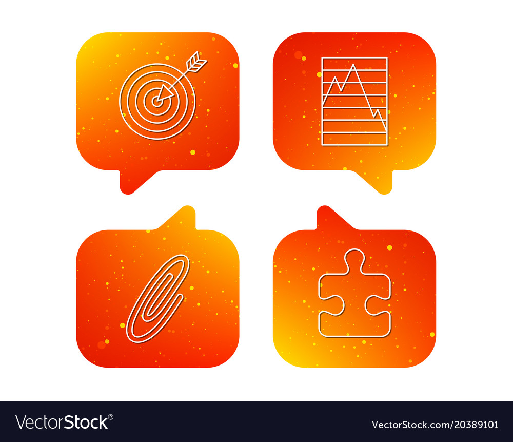 Puzzle graph charts and target icons