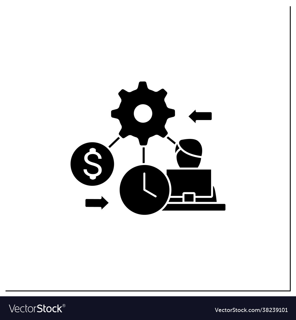 Resource management glyph icon Royalty Free Vector Image