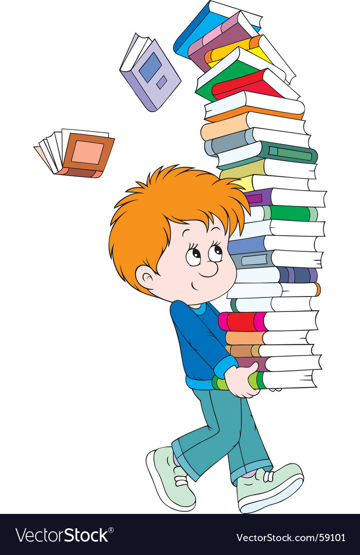 Schoolboy with books Royalty Free Vector Image