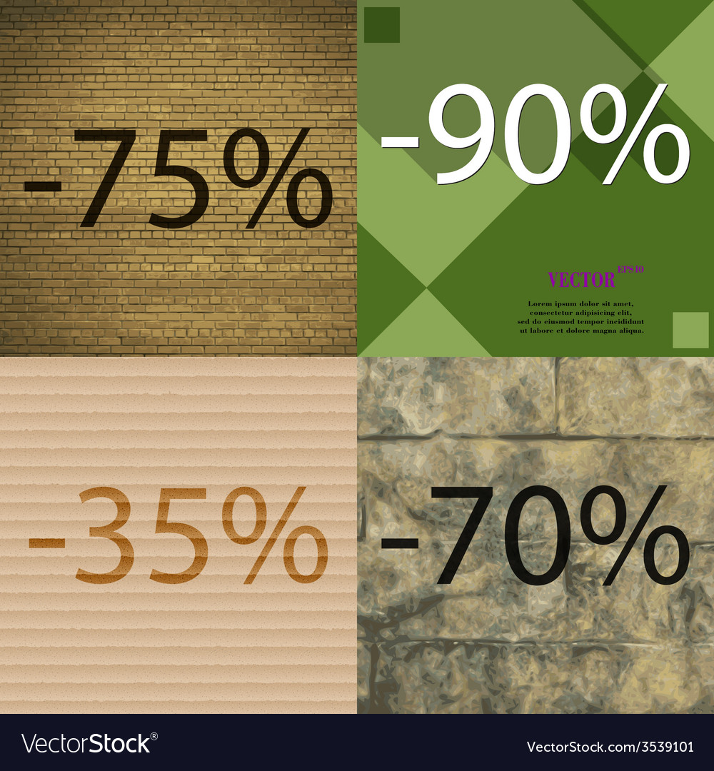 Set of holiday discounts store a percentage Vector Image