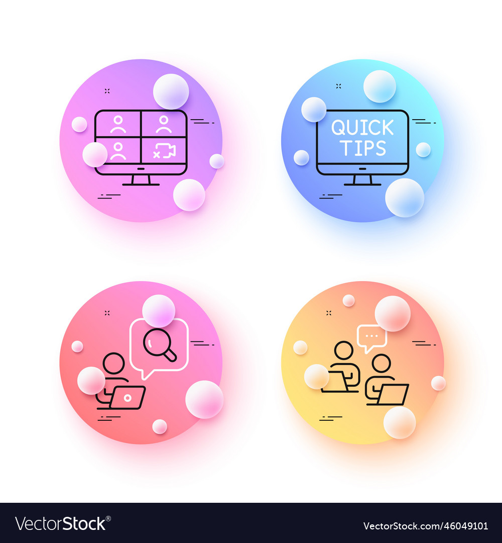 Teamwork web tutorials and video conference vector image Teamwork web tutorials and video conference