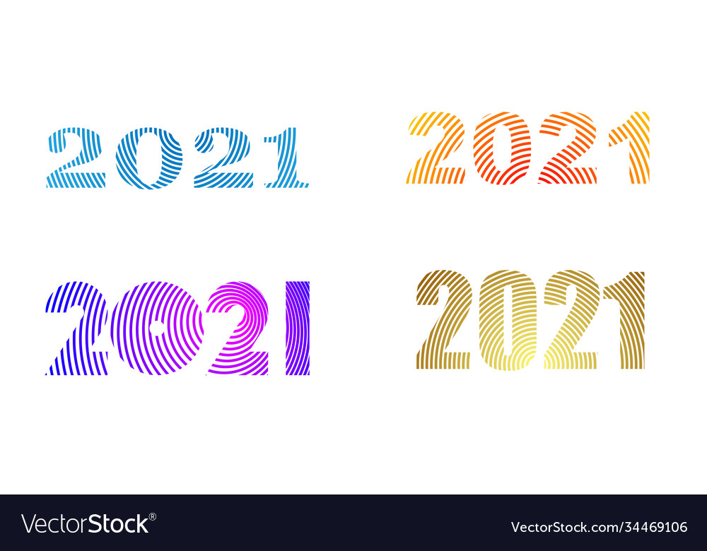 A set 2021 simple icons created from various vector image A set 2021 simple icons created from various