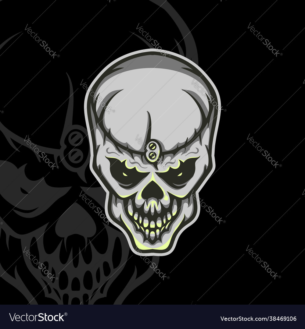 Angry skull design mascot logo template Vector Image Angry skull design mascot logo template