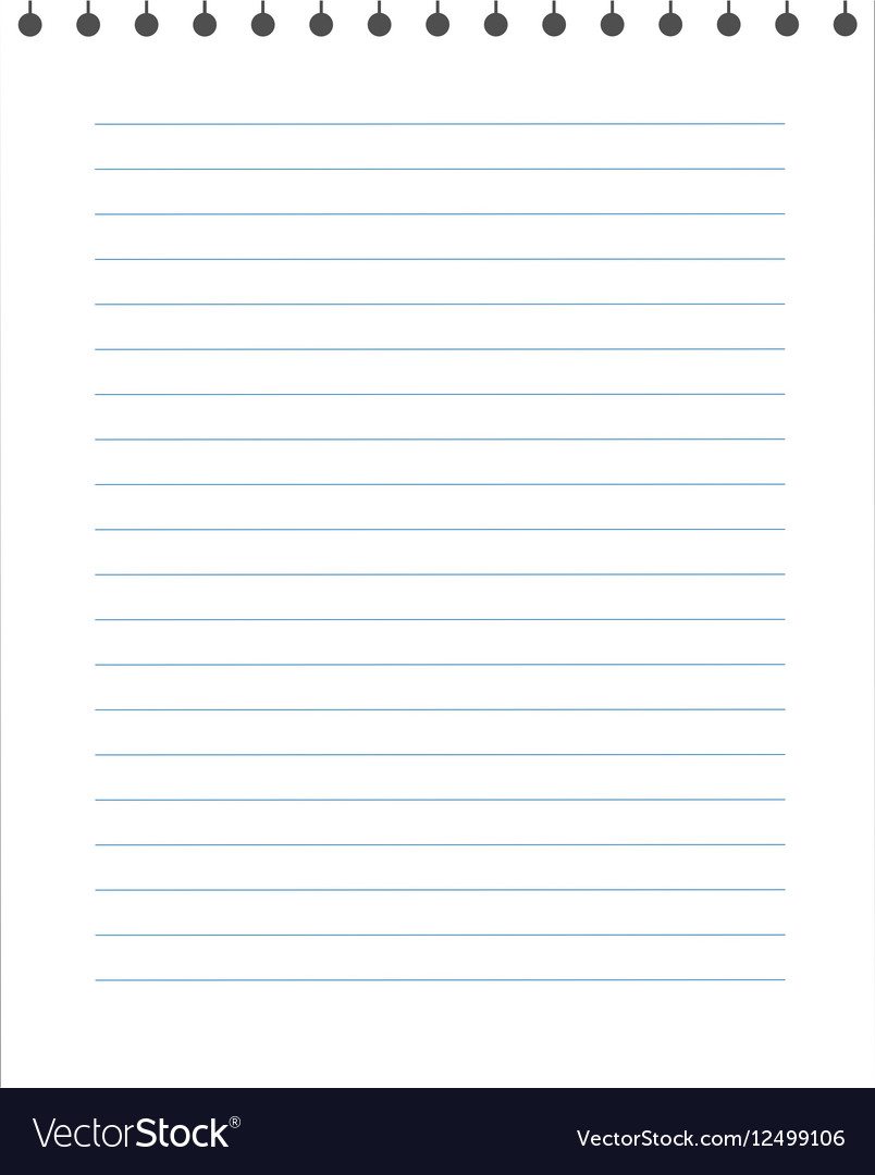 Blank lined paper texture from a notepad Vector Image