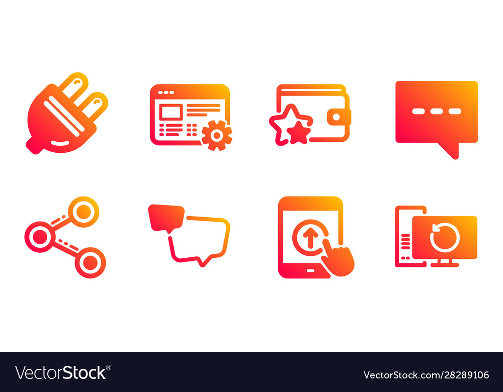 Blog speech bubble and swipe up icons set