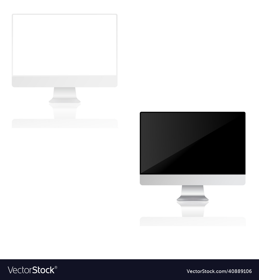 Computer monitor with white screen mock up