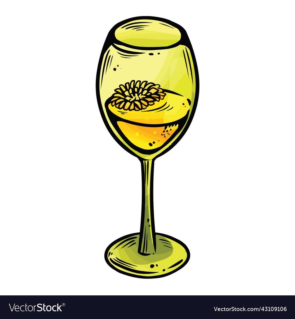 Dandelion wine cartoon glass icon outline comic