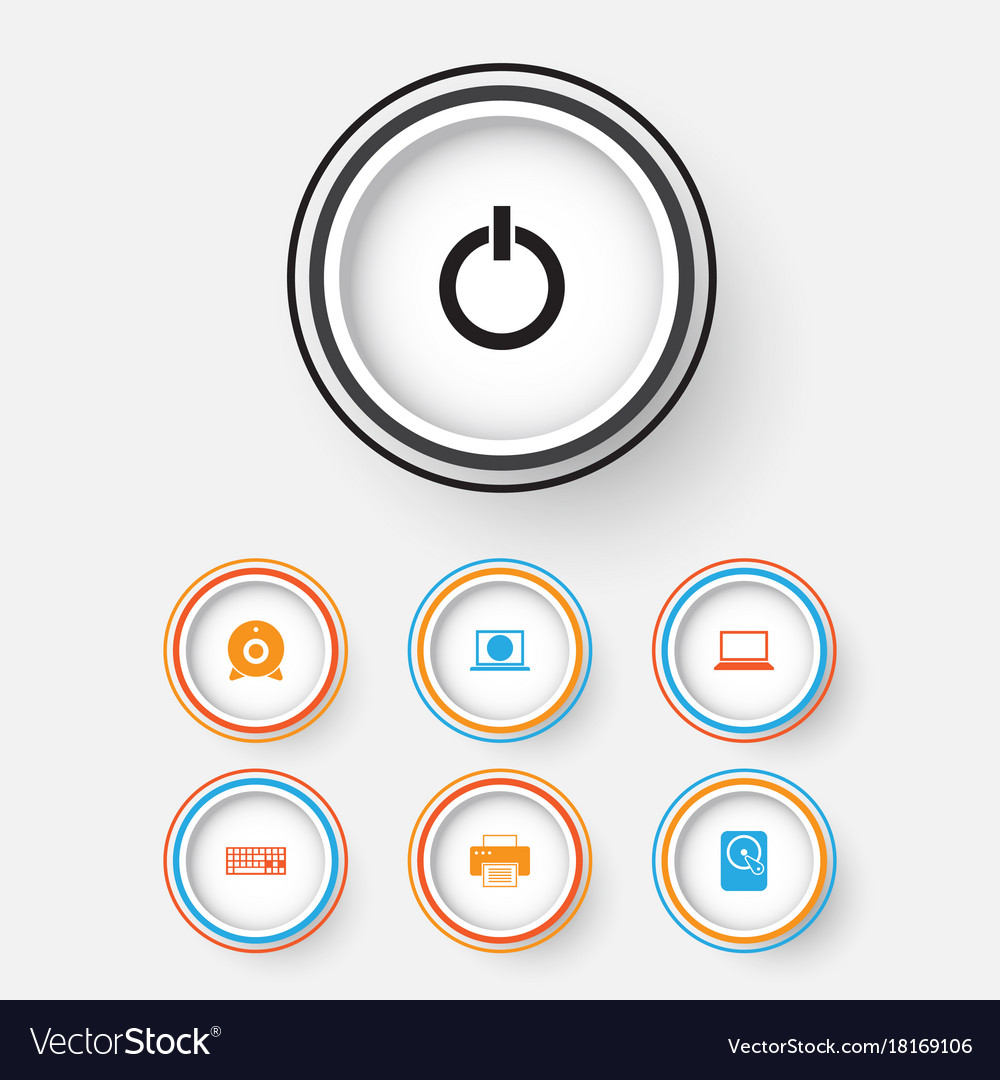 Device icons set collection of broadcast web