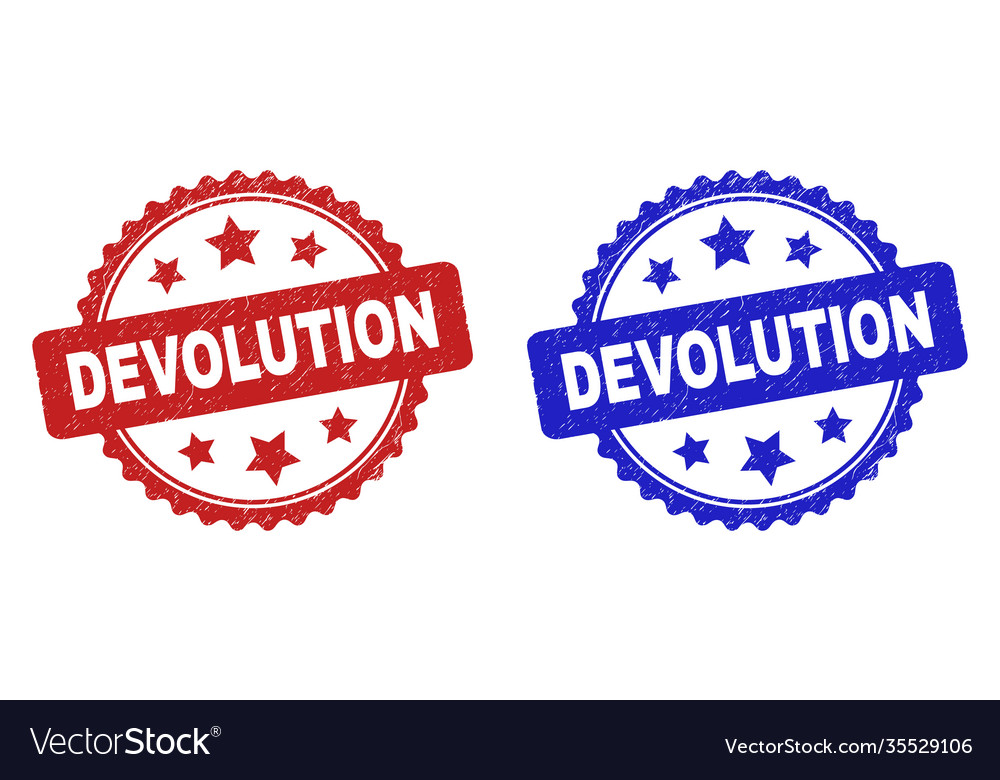 Devolution rosette stamp seals using grunged style