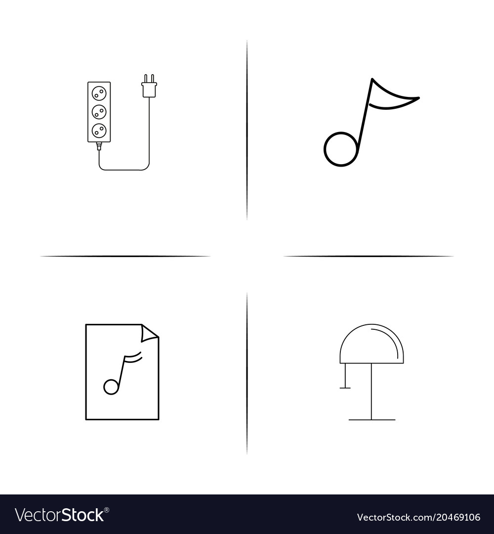 Electrical simple linear icons set outlined