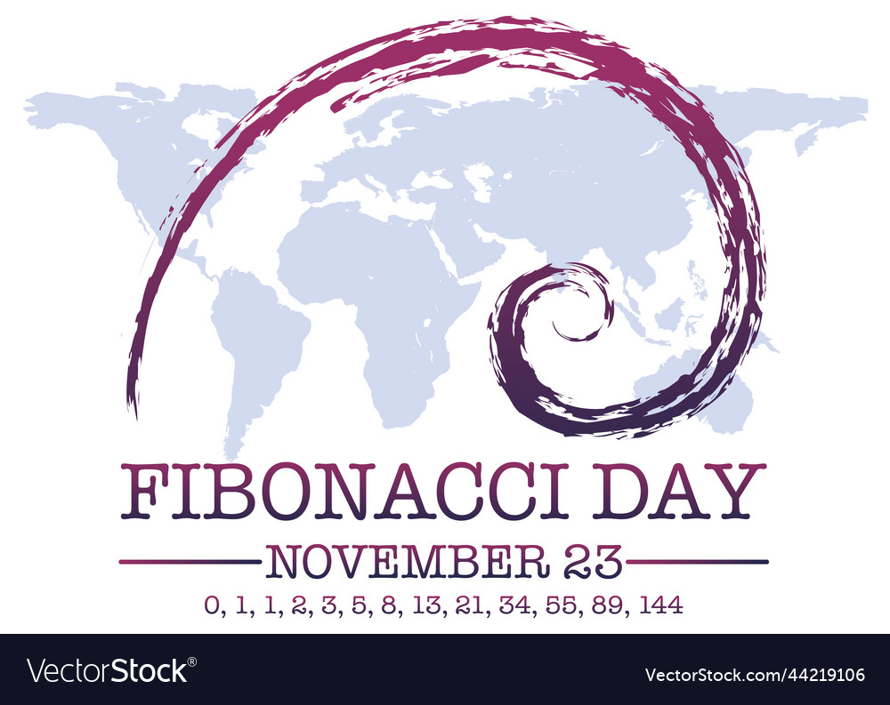 Fibonacci day poster design vector image Fibonacci day poster design
