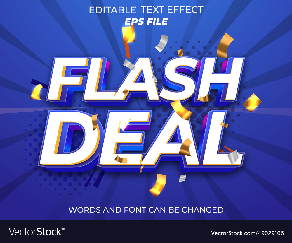 Flash sale text effect font editable typography